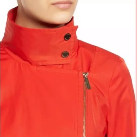 Michael Kors Red Side Zip Stand Collar Jacket S - Picture 3 of 3